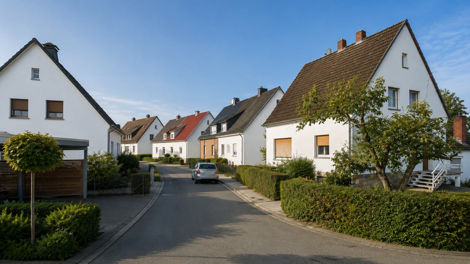 Wohnsiedlung in einem Lippstädter Ortsteil mit freistehenden Einfamilienhäusern